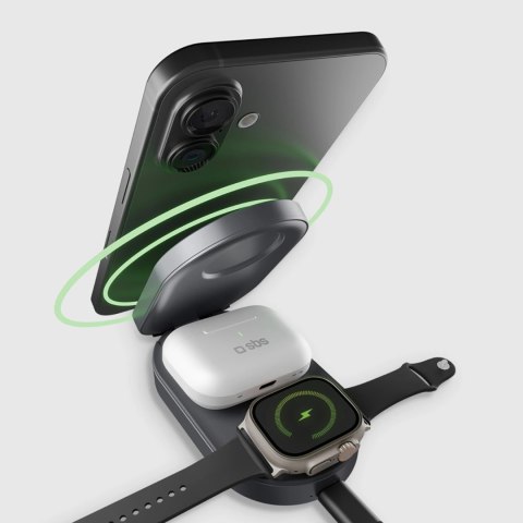 Stacja ładująca SBS składana 3w1 bezprzewodowa QI2 MFI - Made for iPhone - czarna Stacja ładująca SBS składana 3w1 bezprzewodowa QI2 MFI - Made for iPhone - czarna