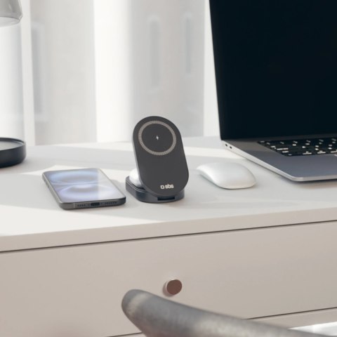 Stacja ładująca SBS składana 3w1 bezprzewodowa QI2 MFI - Made for iPhone - czarna Stacja ładująca SBS składana 3w1 bezprzewodowa QI2 MFI - Made for iPhone - czarna