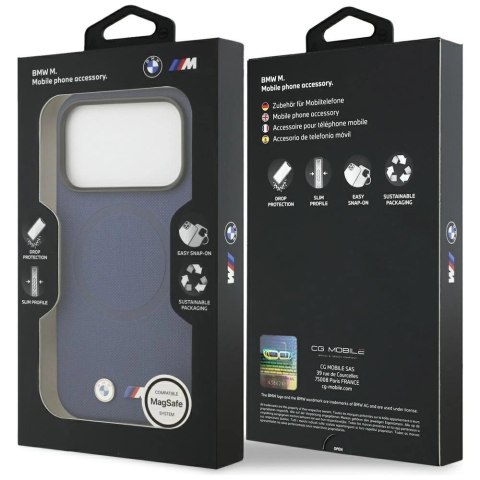Etui BMW M FW Metal Logo MagSafe na iPhone 17 Pro - granatowe