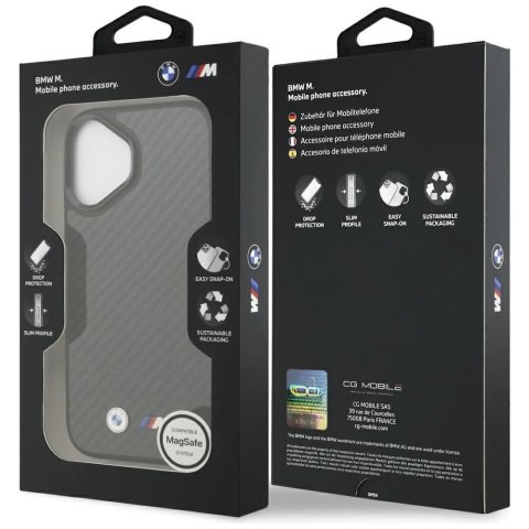 Etui BMW M Kevlar Matt MagSafe na iPhone 17 - czarne