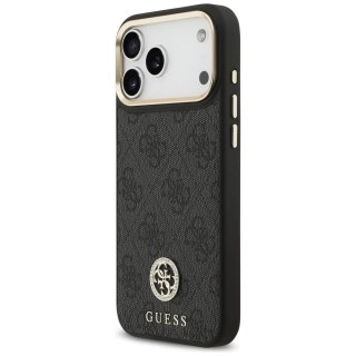 Etui Guess 4G Srtass Logo & Big Strap Metal Buttons MagSafe na iPhone 17 Pro Max - czarne