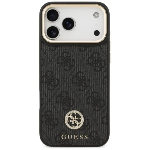 Etui Guess 4G Srtass Logo & Big Strap Metal Buttons MagSafe na iPhone 17 Pro Max - czarne