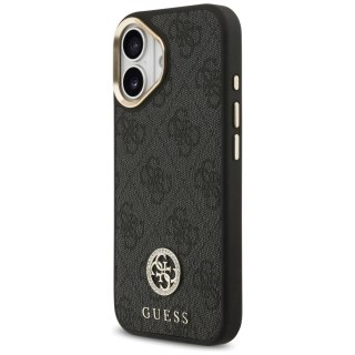Etui Guess 4G Strass Logo & Big Strap Metal Buttons MagSafe na iPhone 17 - czarne