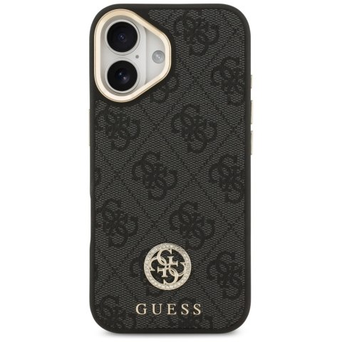Etui Guess 4G Strass Logo & Big Strap Metal Buttons MagSafe na iPhone 17 - czarne