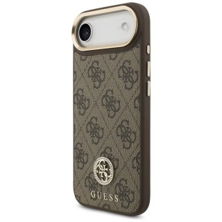 Etui Guess 4G Strass Logo & Big Strap Metal Buttons MagSafe na iPhone Air - brązowe
