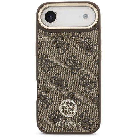 Etui Guess 4G Strass Logo & Big Strap Metal Buttons MagSafe na iPhone Air - brązowe