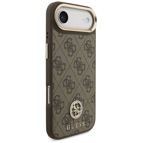 Etui Guess 4G Strass Logo & Big Strap Metal Buttons MagSafe na iPhone Air - brązowe