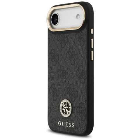 Etui Guess 4G Strass Logo & Big Strap Metal Buttons MagSafe na iPhone Air - czarne