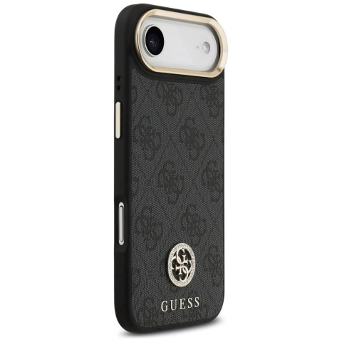Etui Guess 4G Strass Logo & Big Strap Metal Buttons MagSafe na iPhone Air - czarne