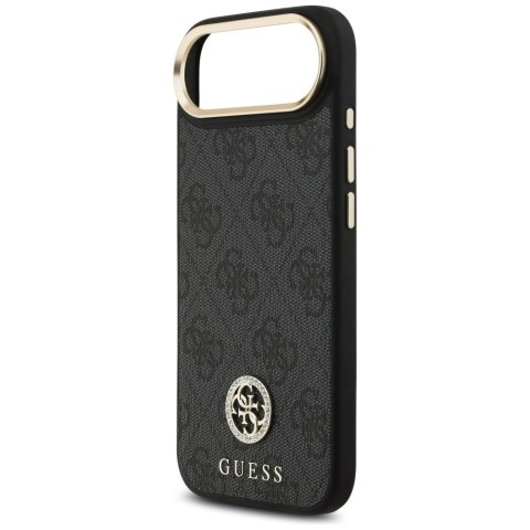 Etui Guess 4G Strass Logo & Big Strap Metal Buttons MagSafe na iPhone Air - czarne