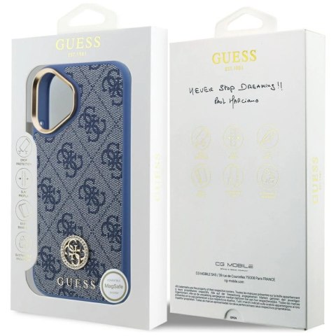 Etui Guess 4G Strass Logo MagSafe na iPhone 17 - niebieskie