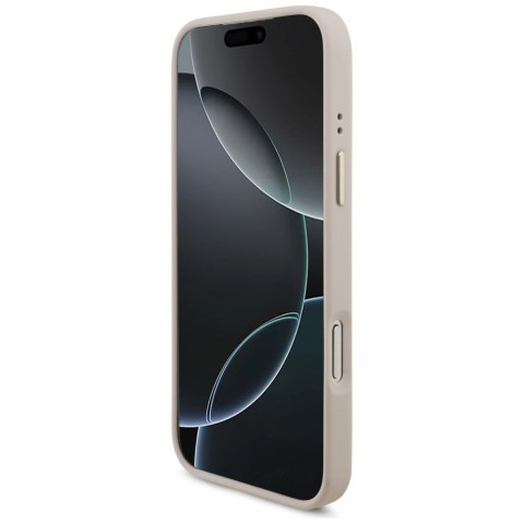 Etui Guess 4G Triangle Logo & Big Strap Metal Buttons MagSafe na iPhone 17 Pro Max - różowe