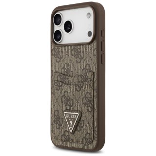 Etui Guess 4G nauble Card Triangle na iPhone 17 Pro Max - brązowe