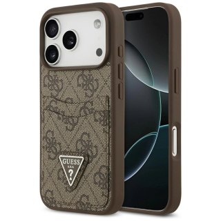 Etui Guess 4G nauble Card Triangle na iPhone 17 Pro - brązowe