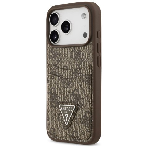 Etui Guess 4G nauble Card Triangle na iPhone 17 Pro - brązowe