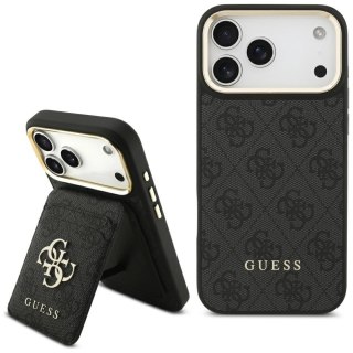 Etui Guess 4G z portfelem Magsafe na iPhone 17 Pro Max - czarne
