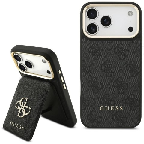 Etui Guess 4G z portfelem Magsafe na iPhone 17 Pro Max - czarne