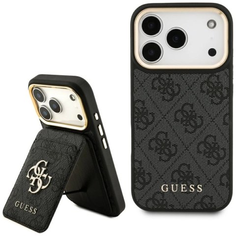 Etui Guess 4G z portfelem Magsafe na iPhone 17 Pro - czarne