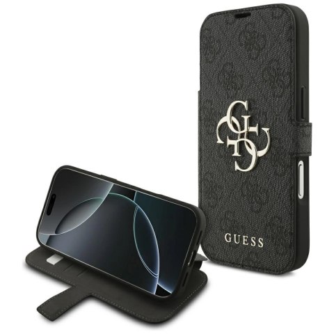 Etui Guess Book 4G Metal Logo na iPhone 17 Pro - czarne