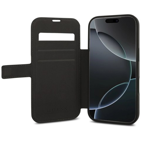 Etui Guess Book 4G Metal Logo na iPhone 17 Pro - czarne