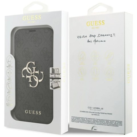 Etui Guess Book 4G Metal Logo na iPhone 17 Pro - czarne
