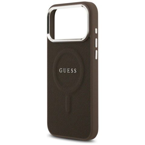 Etui Guess Classic Logo MagSafe do iPhone 17 Pro - brązowe