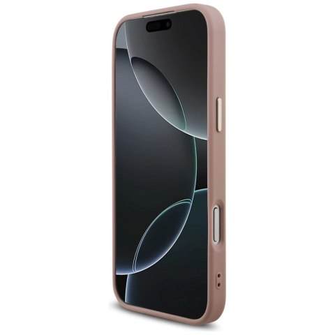 Etui Guess Fixed Glitter Big 4G Metal Frame na iPhone 17 Pro Max - różowe