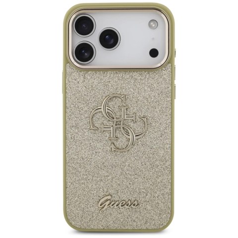 Etui Guess Fixed Glitter Big 4G Metal Frame na iPhone 17 Pro Max - złote