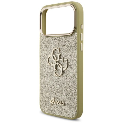Etui Guess Fixed Glitter Big 4G Metal Frame na iPhone 17 Pro Max - złote