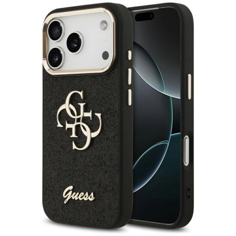 Etui Guess Fixed Glitter Big 4G Metal Frame na iPhone 17 Pro -czarne