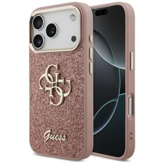 Etui Guess Fixed Glitter Big 4G Metal Frame na iPhone 17 Pro - różowe