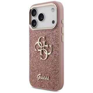 Etui Guess Fixed Glitter Big 4G Metal Frame na iPhone 17 Pro - różowe