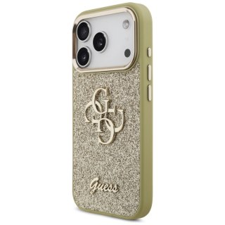 Etui Guess Fixed Glitter Big 4G Metal Frame na iPhone 17 Pro - złote