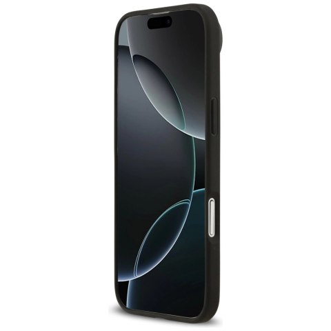 Etui Guess Grained Flowers Classic Logo MagSafe na iPhone Air - czarne