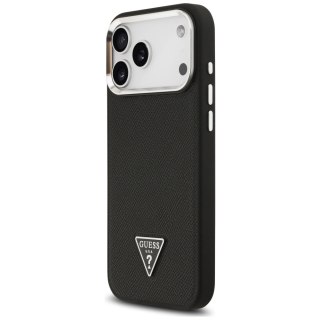Etui Guess Grained Triangle Logo MagSafe na iPhone 17 Pro - czarne