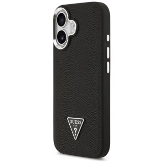 Etui Guess Grained Triangle Logo MagSafe na iPhone 17 - czarne