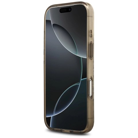 Etui Guess IML Flower & Tonal Circle MagSafe na iPhone 17 Pro - brązowe