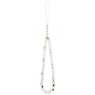 Etui Guess IML Flowers Electro Pearl Strap MagSafe na iPhone 17 Pro - białe