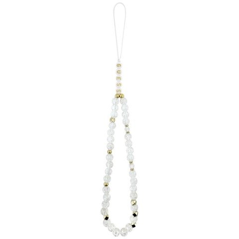 Etui Guess IML Flowers Electro Pearl Strap MagSafe na iPhone 17 Pro - białe