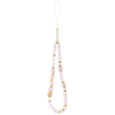 Etui Guess IML Flowers Pearl Strap MagSafe na iPhone 17 Pro - różowe