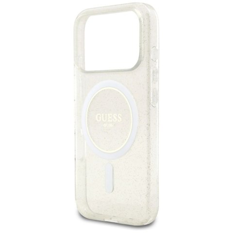Etui Guess IML Glitter Pearl Strap MagSafe na iPhone 17 Pro Max - przezroczyste