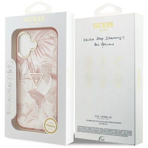 Etui Guess Jungle Tonal Triangle MagSafe na iPhone 17 - różowe