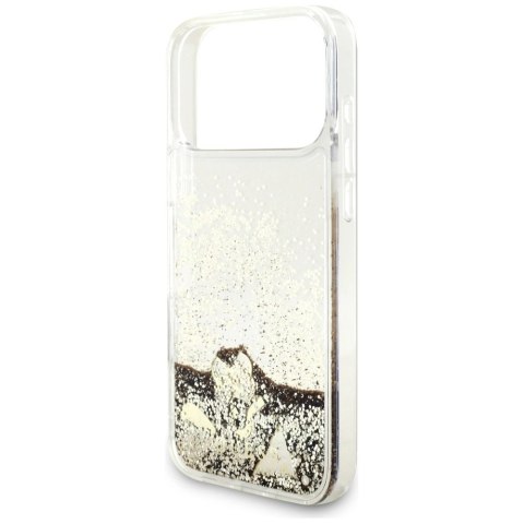 Etui Guess Liq. Glitter 4 Charms na iPhone 17 Pro Max - złote