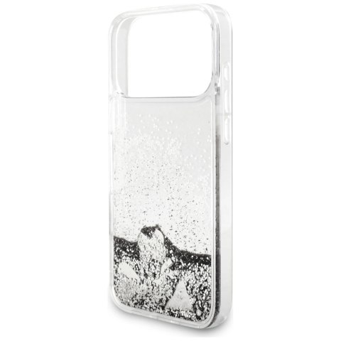 Etui Guess Liq. Glitter Charms na iPhone 17 Pro Max - srebrne