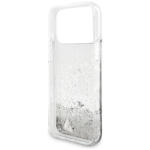 Etui Guess Liq. Glitter Charms na iPhone 17 Pro Max - srebrne