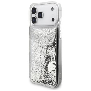 Etui Guess Liq. Glitter Charms na iPhone 17 Pro - srebrne