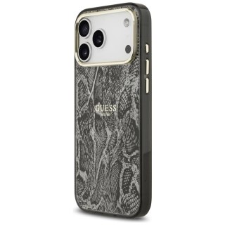 Etui Guess Python Pattern MagSafe na iPhone 17 Pro Max - czarne