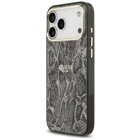 Etui Guess Python Pattern MagSafe na iPhone 17 Pro Max - czarne