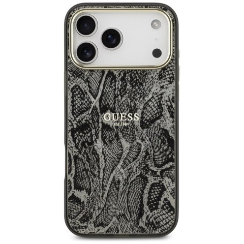 Etui Guess Python Pattern MagSafe na iPhone 17 Pro Max - czarne