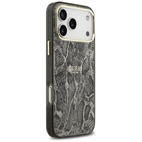 Etui Guess Python Pattern MagSafe na iPhone 17 Pro Max - czarne